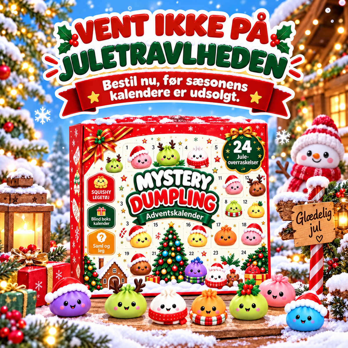JuleKid™ Squishy-julekalender – 24 overraskelser