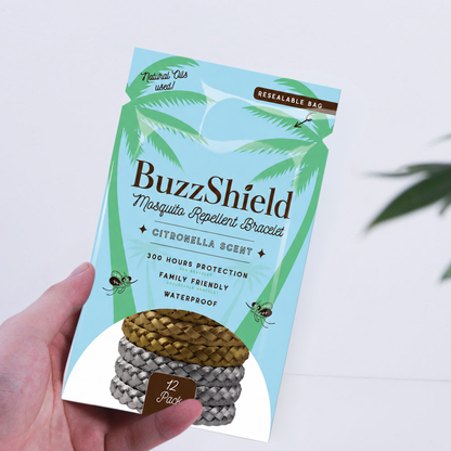 BuzzShield™ myggeafvisende armbånd – 12-pak