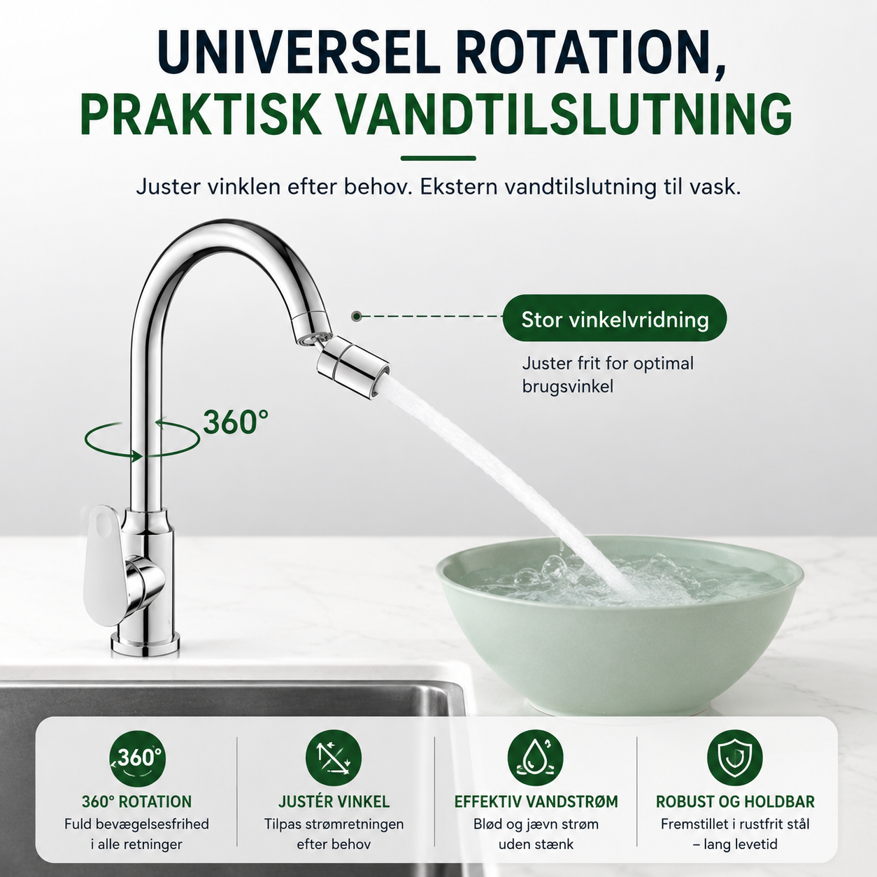 FlexiStrøm | 360-graders vandhane