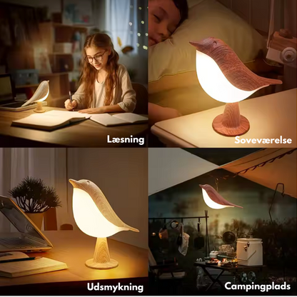 ZenGlow™ – Elegant Fugle-Inspireret Natbordslampe Lys