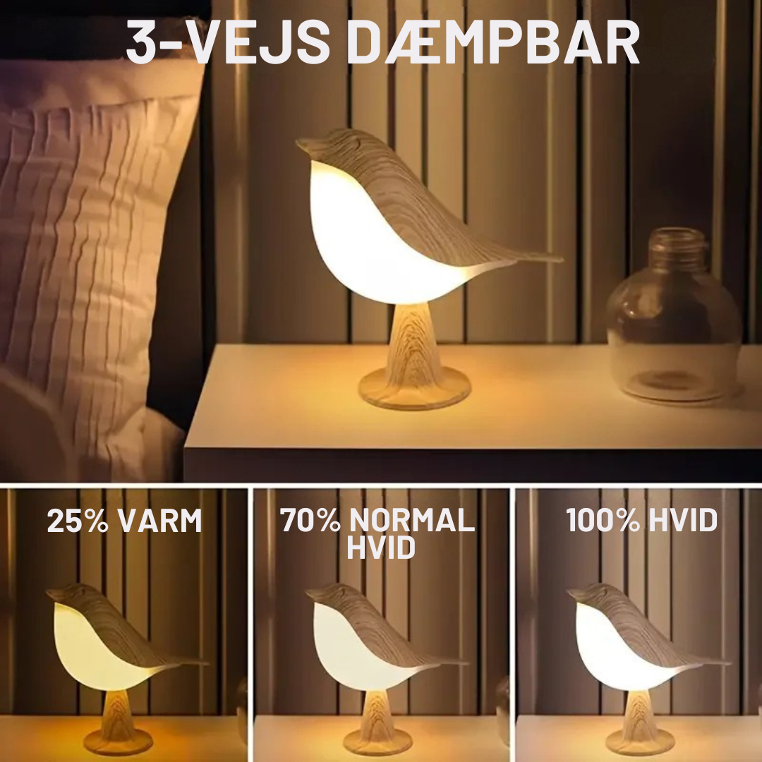 ZenGlow™ – Elegant Fugle-Inspireret Natbordslampe Lys