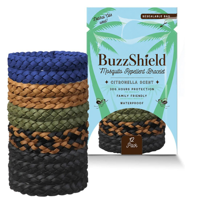 BuzzShield™ myggeafvisende armbånd – 12-pak