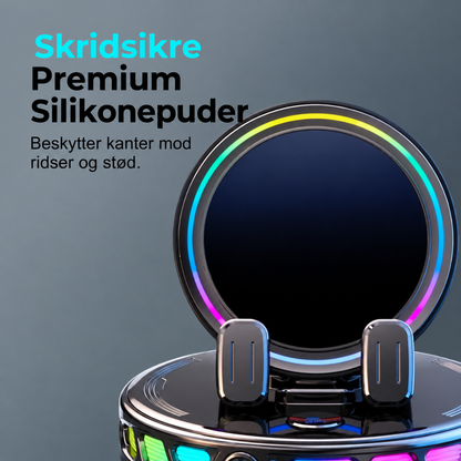🌈 50 % rabat! 🚗 360° roterbar bilholder med trådløs opladning og RGB-stemningsbelysning
