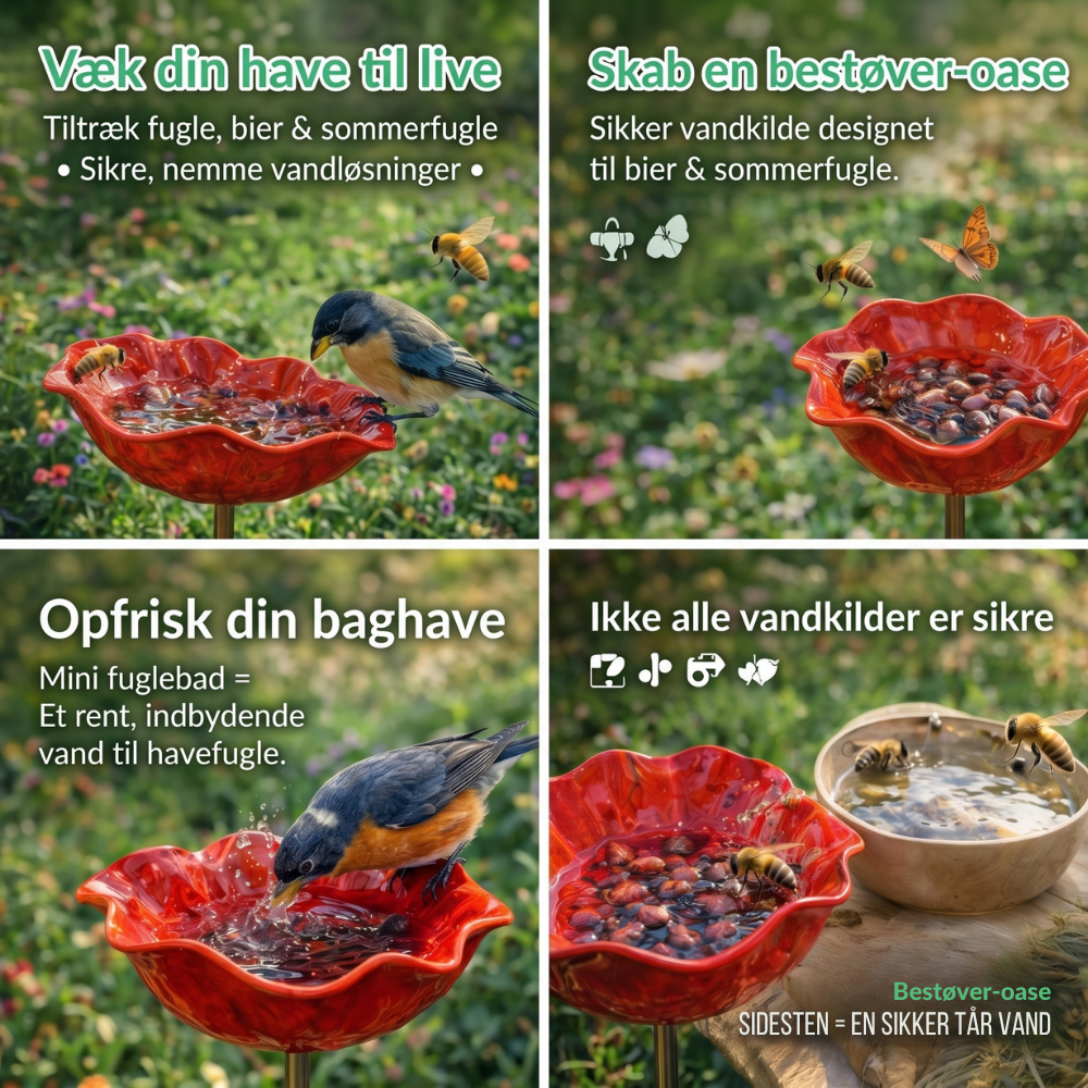 PetalHaven™ – Have Fuglebad & Bestøver Vandstation