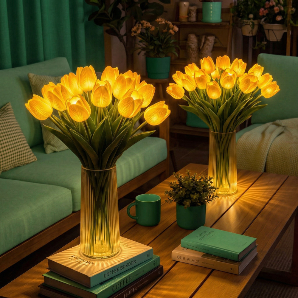 GlowPetal™ – Romantisk LED-Tulipanbuketlampe