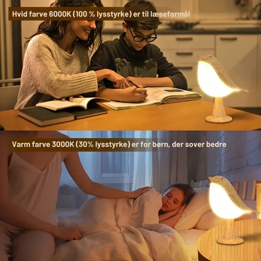 ZenGlow™ – Elegant Fugle-Inspireret Natbordslampe Lys