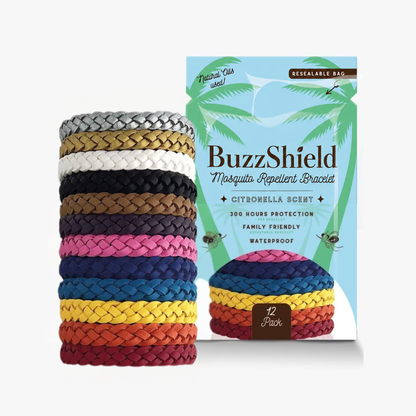 BuzzShield™ myggeafvisende armbånd – 12-pak