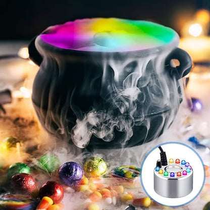 ⏳🔥50 % RABAT I BEGRÆNSET PERIODE! ⏰💨 Ultralyds-tågemaskine med 12 LED’er – Skaber kølig tåge og farverigt lys – Perfekt til luftfugtere, springvand eller Halloween-dekoration – kører lydløst i vand 💧✨