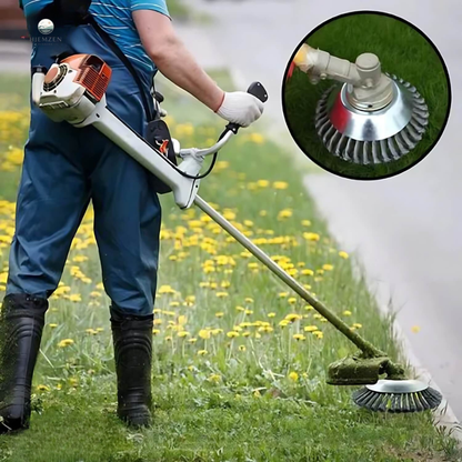 WeedPro™ | Effektiv ukrudtsbørste med ståltrådshjul til nem vedligeholdelse af have og belægninger