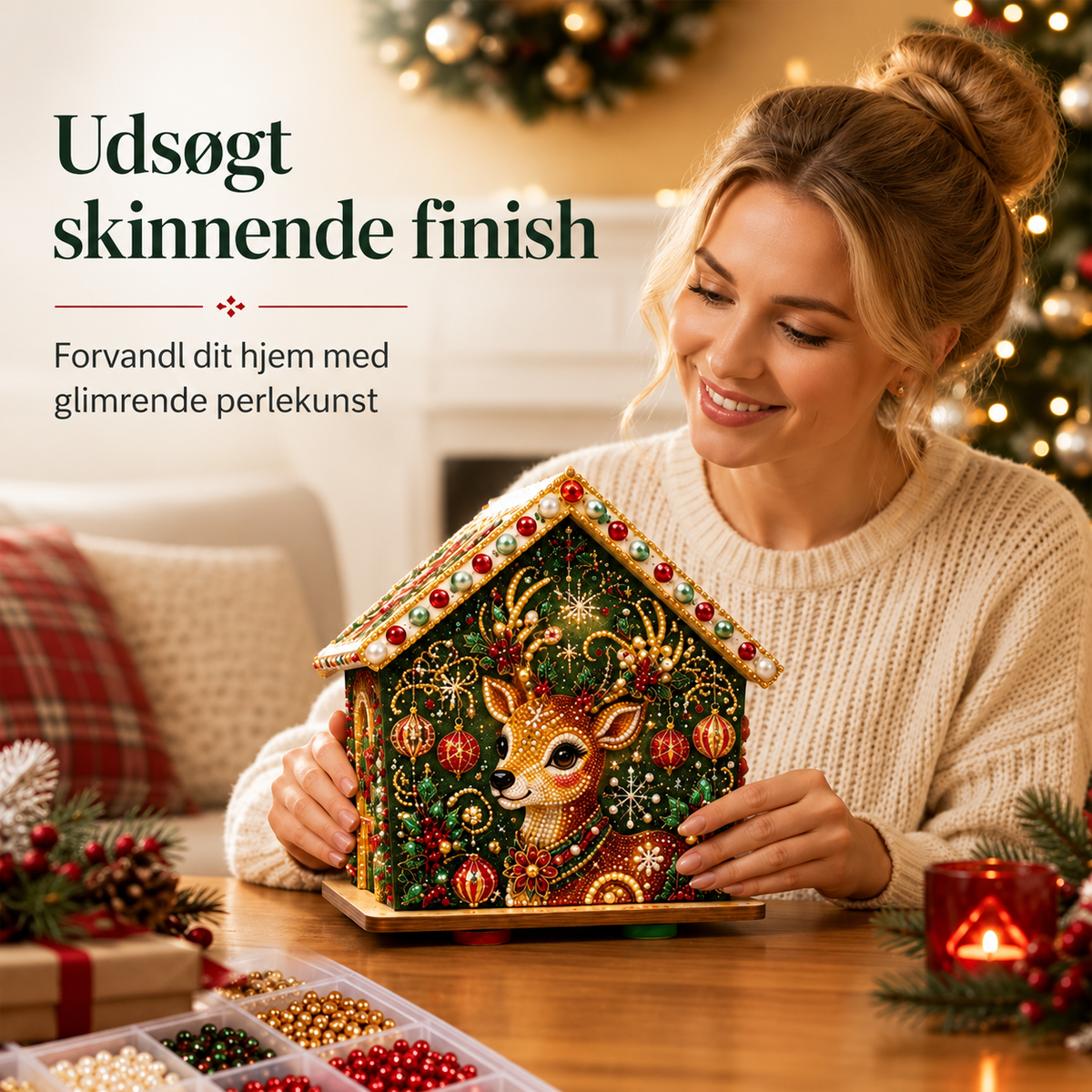 🎄3D-juleperlemaleri – gør-det-selv | Glitrende 3D-perler | Vælg selv dine 3 yndlingsdesign