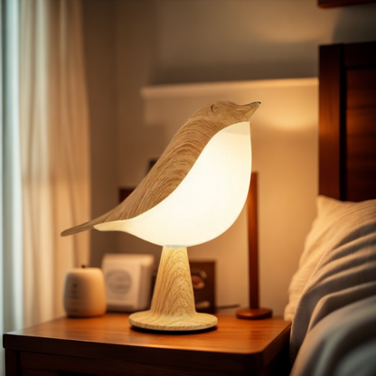 ZenGlow™ – Elegant Fugle-Inspireret Natbordslampe Lys