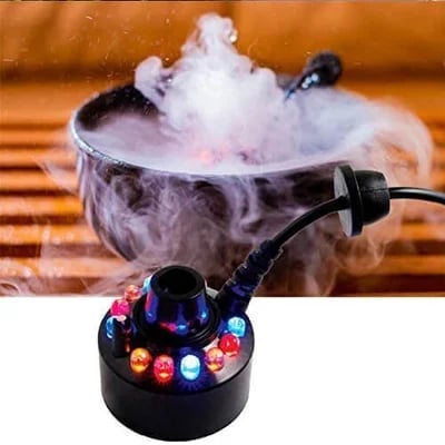 ⏳🔥50 % RABAT I BEGRÆNSET PERIODE! ⏰💨 Ultralyds-tågemaskine med 12 LED’er – Skaber kølig tåge og farverigt lys – Perfekt til luftfugtere, springvand eller Halloween-dekoration – kører lydløst i vand 💧✨
