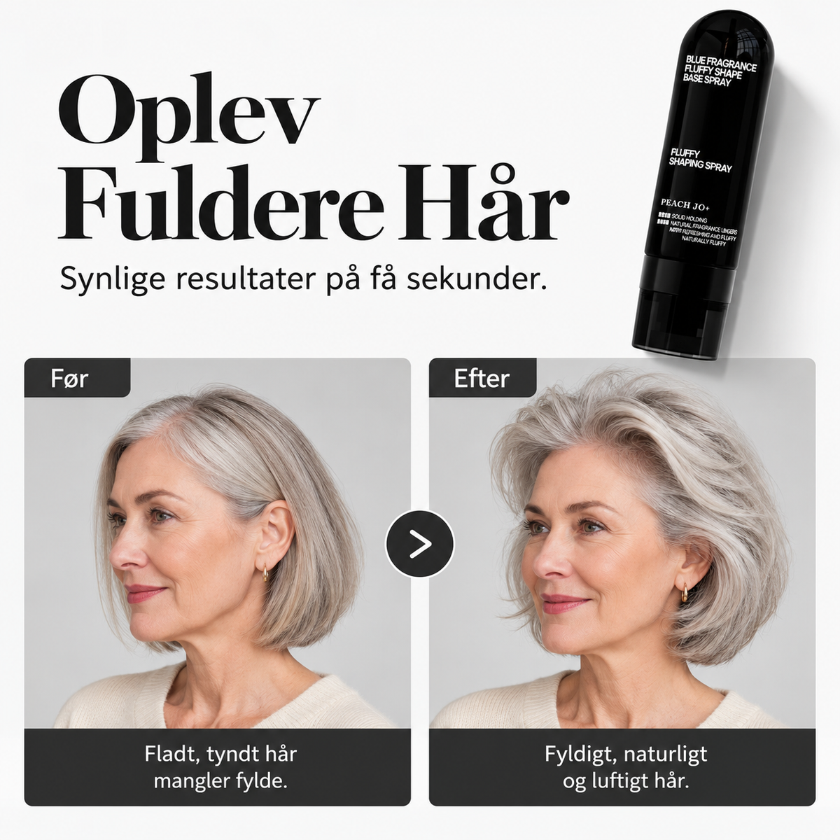 👩Volumengivende stylingspray med ferskenduft til luftigt, fyldigt hår, langtidsholdbar hårspray