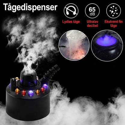 ⏳🔥50 % RABAT I BEGRÆNSET PERIODE! ⏰💨 Ultralyds-tågemaskine med 12 LED’er – Skaber kølig tåge og farverigt lys – Perfekt til luftfugtere, springvand eller Halloween-dekoration – kører lydløst i vand 💧✨
