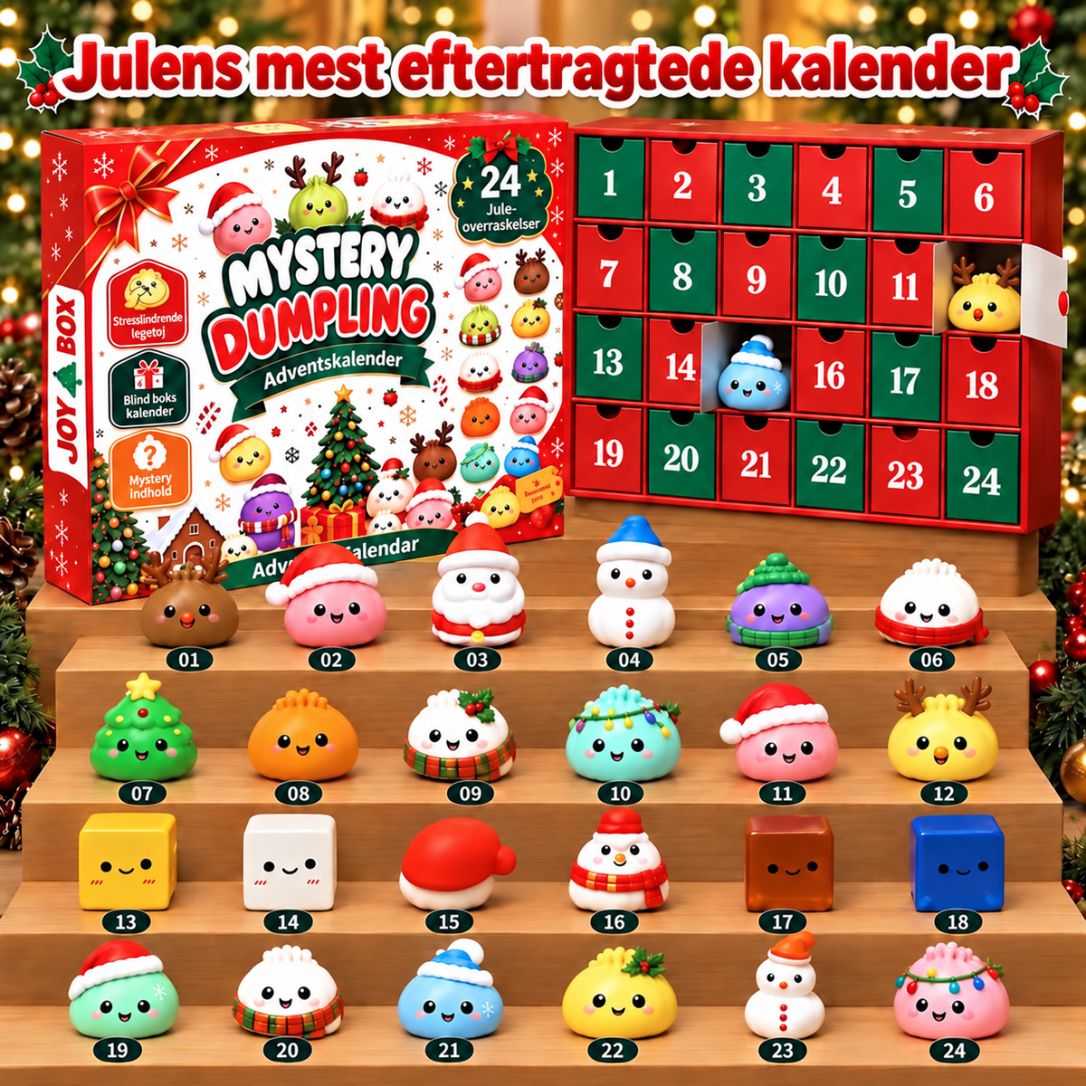 JuleKid™ Squishy-julekalender – 24 overraskelser