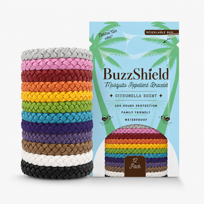BuzzShield™ myggeafvisende armbånd – 12-pak
