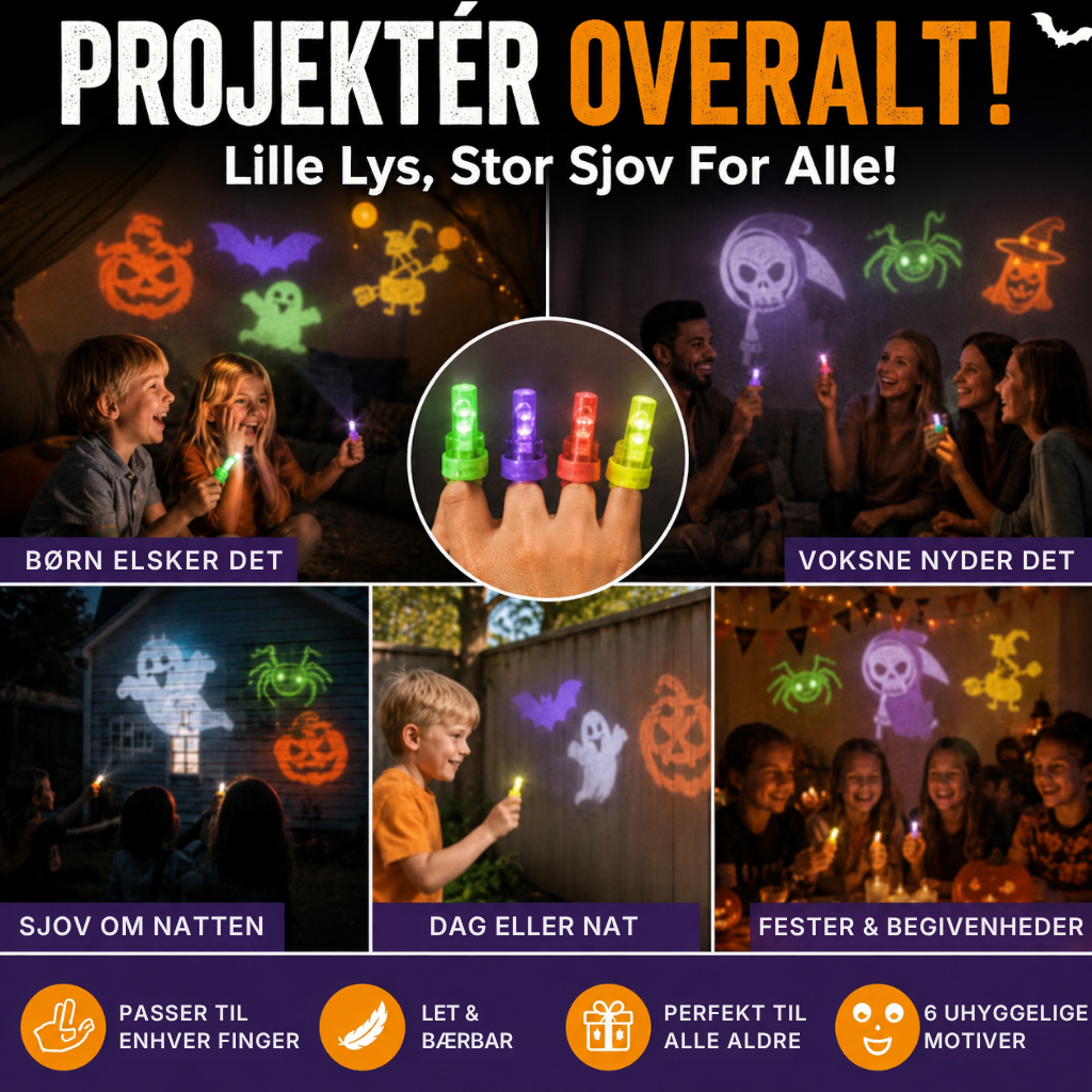 Halloween-mønstre til fingerprojektorer (4-pak)