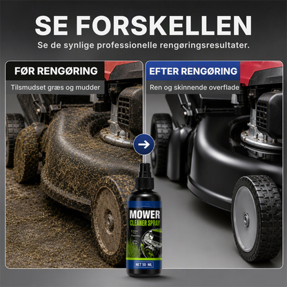 Effektiv rengørings- og affedtningsspray til plæneklippere