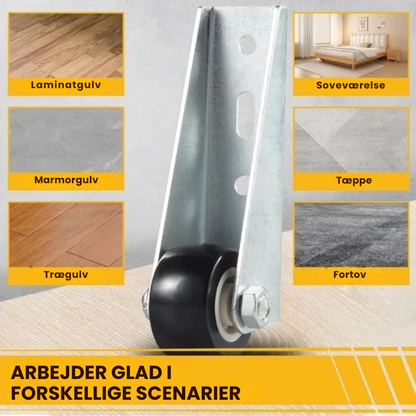 Støjsvage drejehjul til møbler og skydedøre med sidebeslag