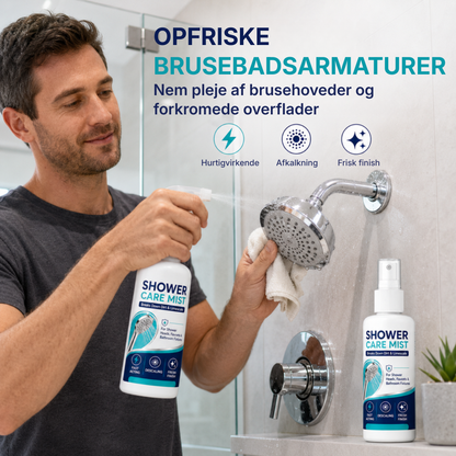 Hurtigtvirkende kalkfjernerspray til bruseren