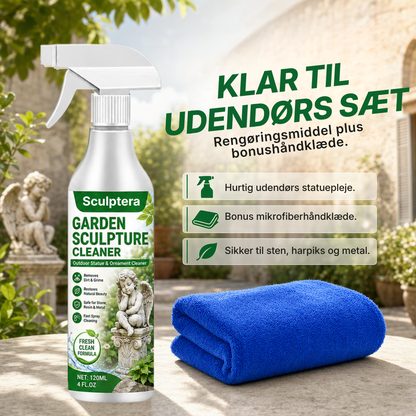 Sculptera™ Kraftig rengøringsspray til haveskulpturer – Fjerner snavs og giver et friskt udseende igen 🗿