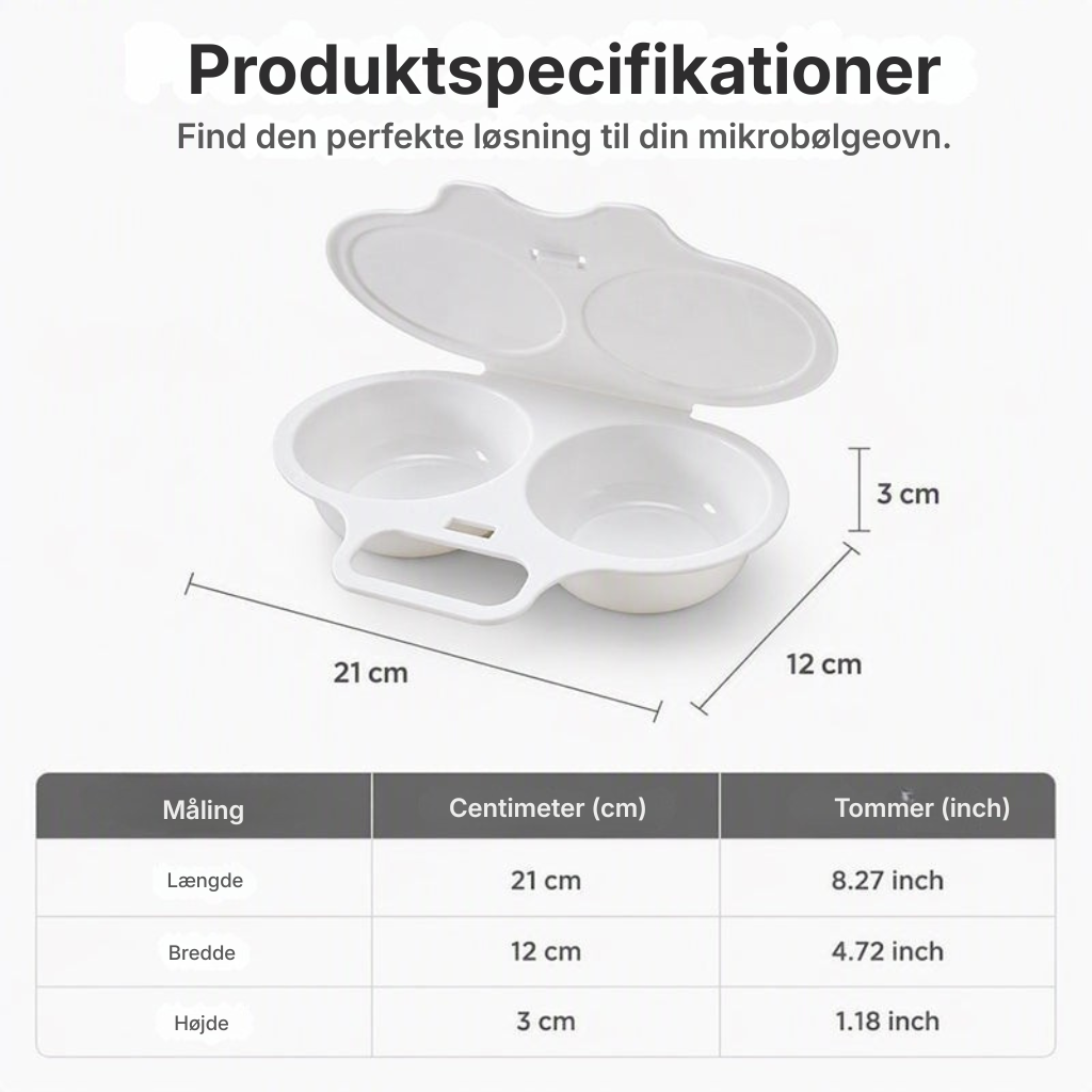 Mikrobølgeovnsægkoger med låg og håndtag
