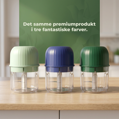 Chopello™ – PrepPod – Ledningsfri mini-hakker til hvidløg, løg og krydderurter på få sekunder
