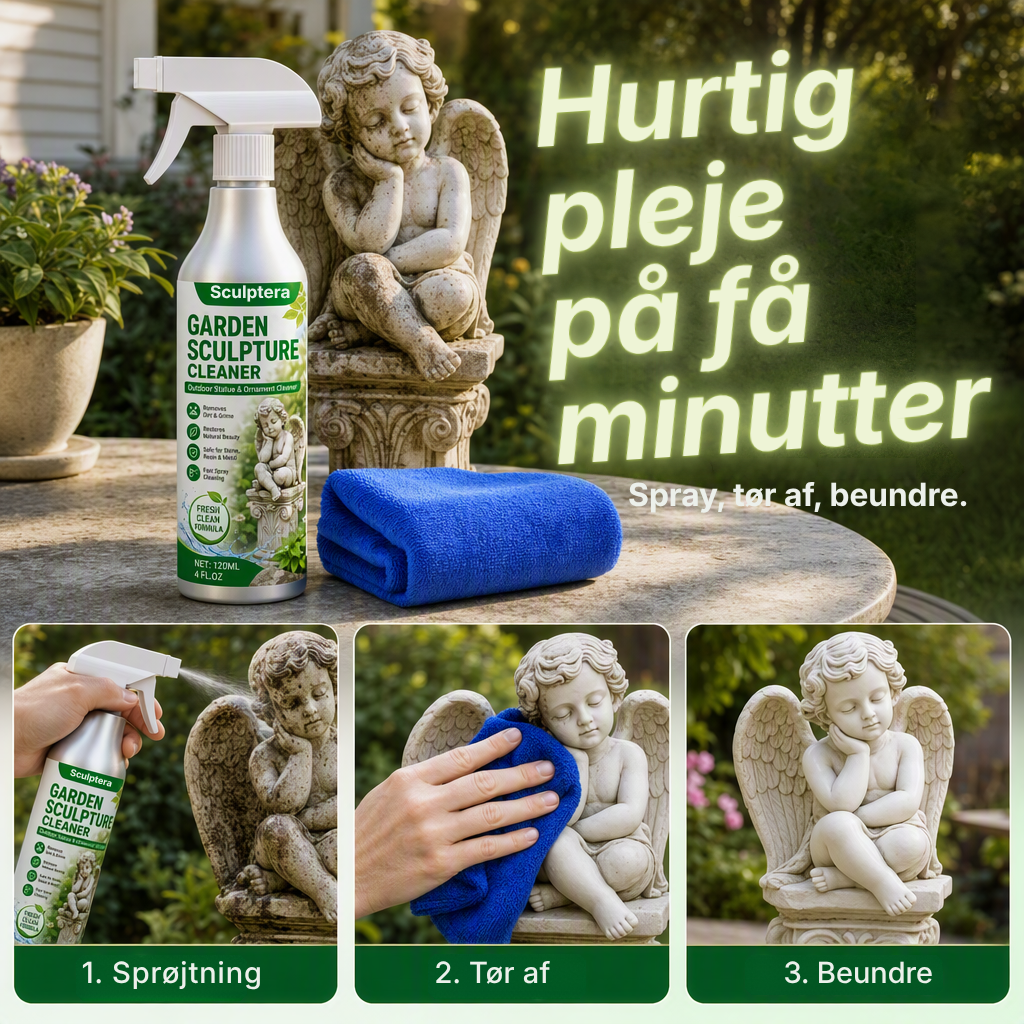 Sculptera™ Kraftig rengøringsspray til haveskulpturer – Fjerner snavs og giver et friskt udseende igen 🗿