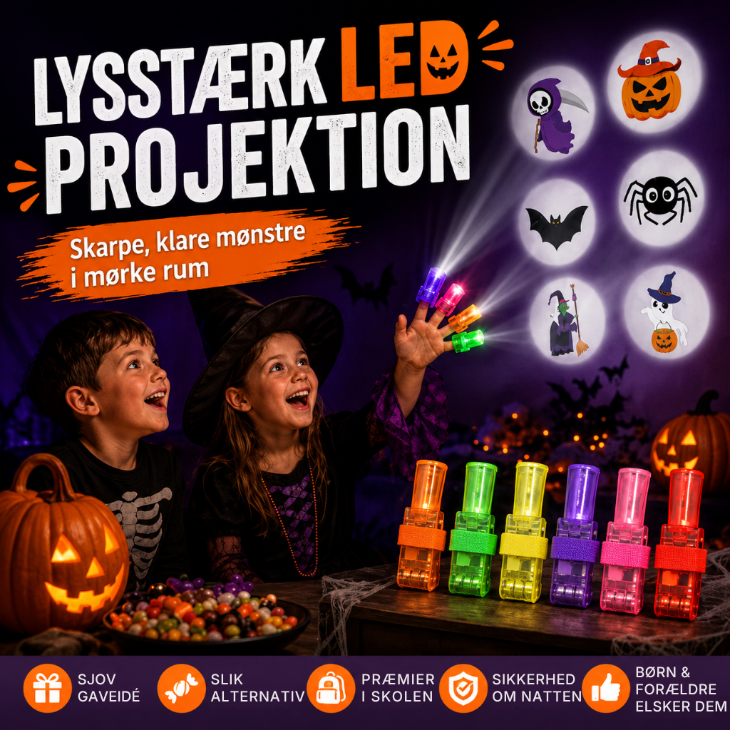 Halloween-mønstre til fingerprojektorer (4-pak)