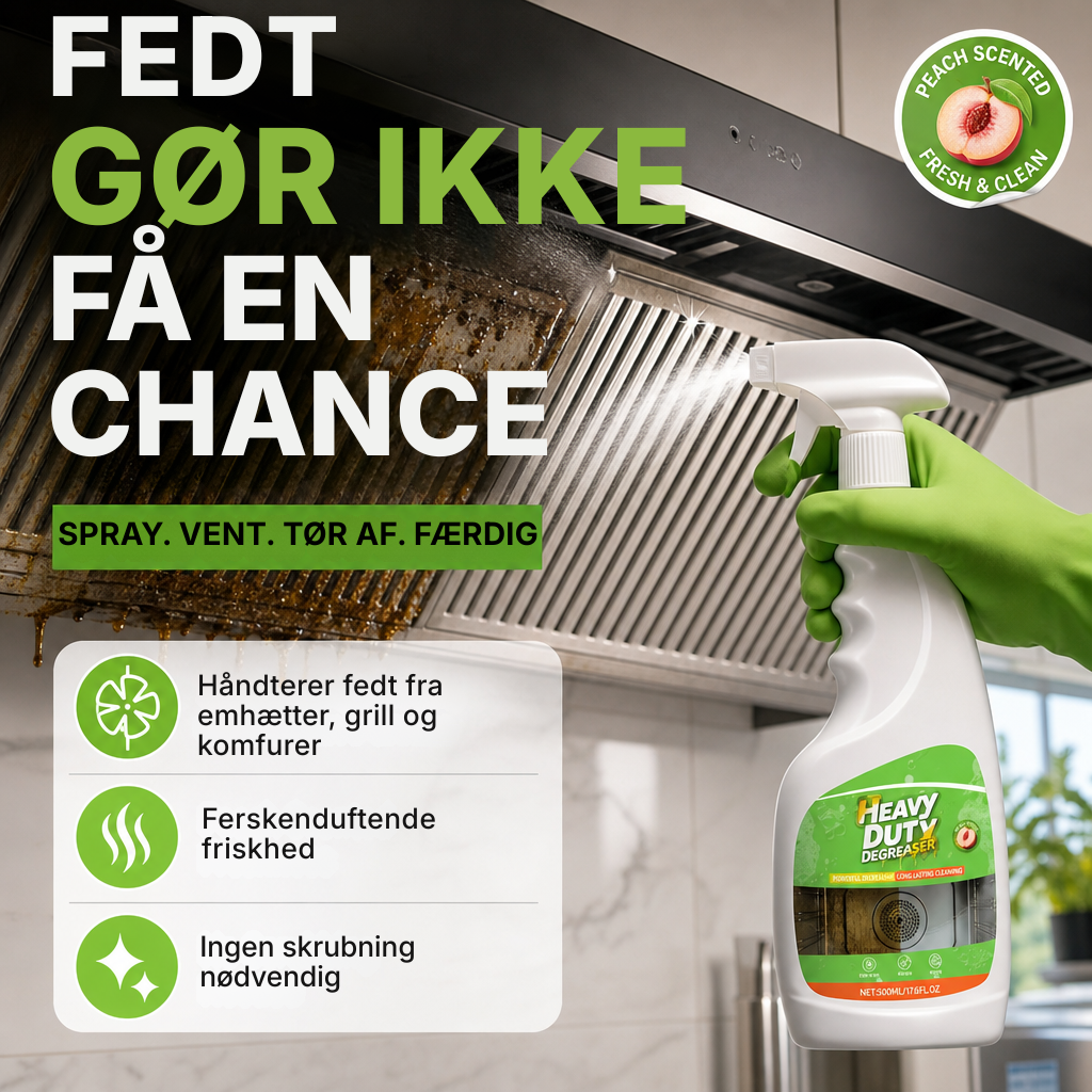Kraftig affedtningsspray til køkkenet