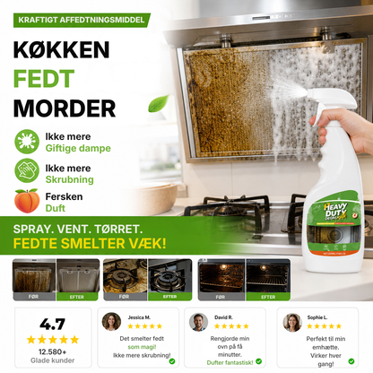 Kraftig affedtningsspray til køkkenet