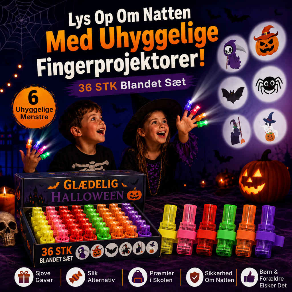 Halloween-mønstre til fingerprojektorer (4-pak)