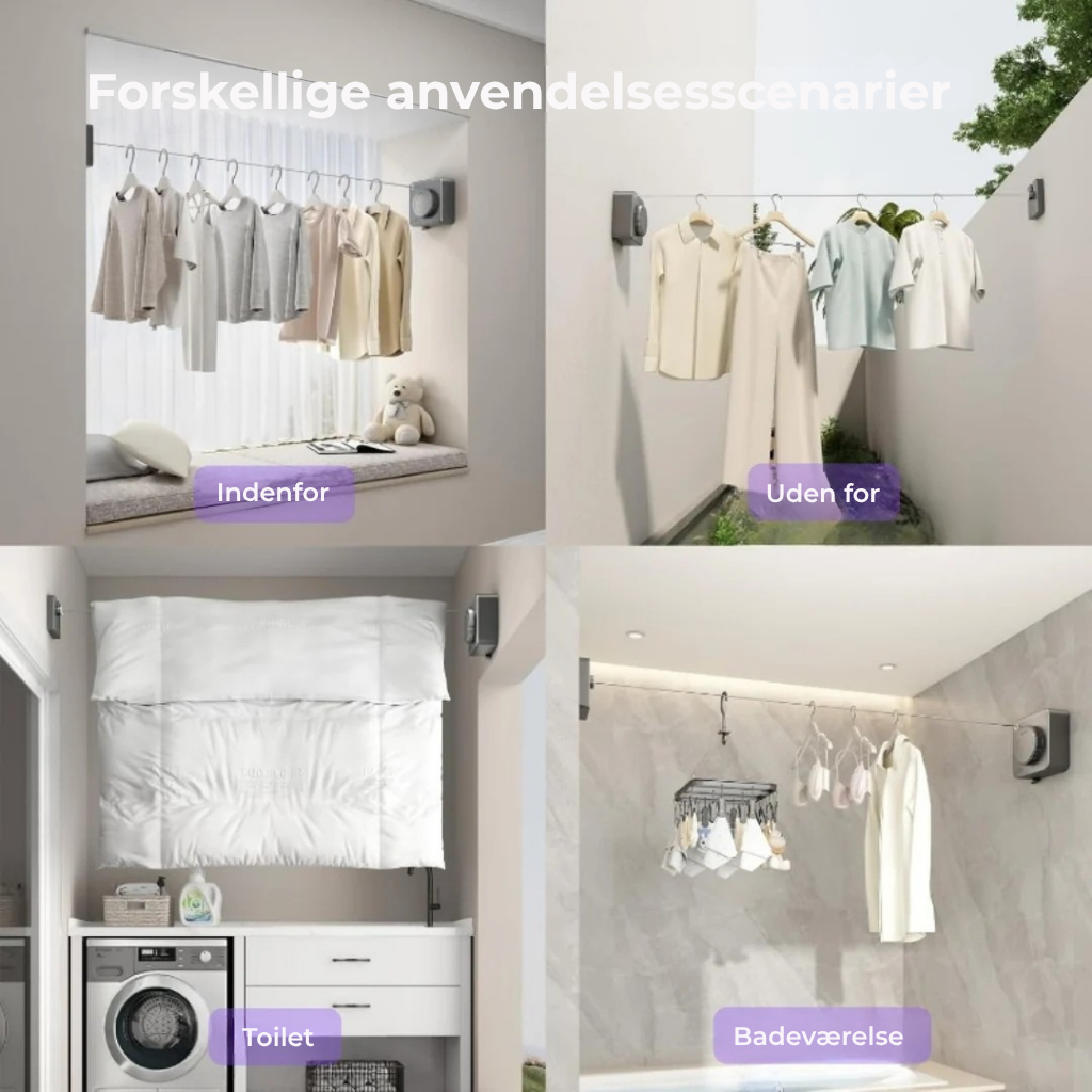Pladsbesparende tørresnor