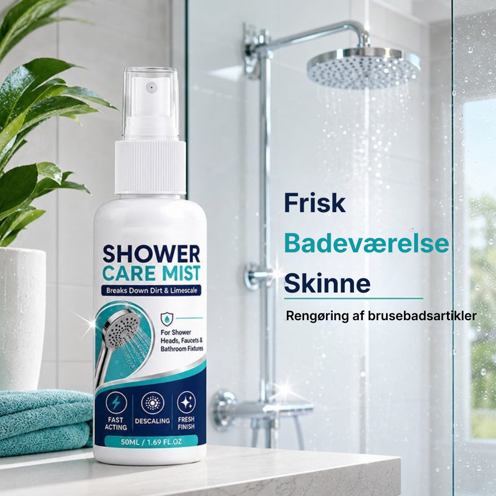 Hurtigtvirkende kalkfjernerspray til bruseren