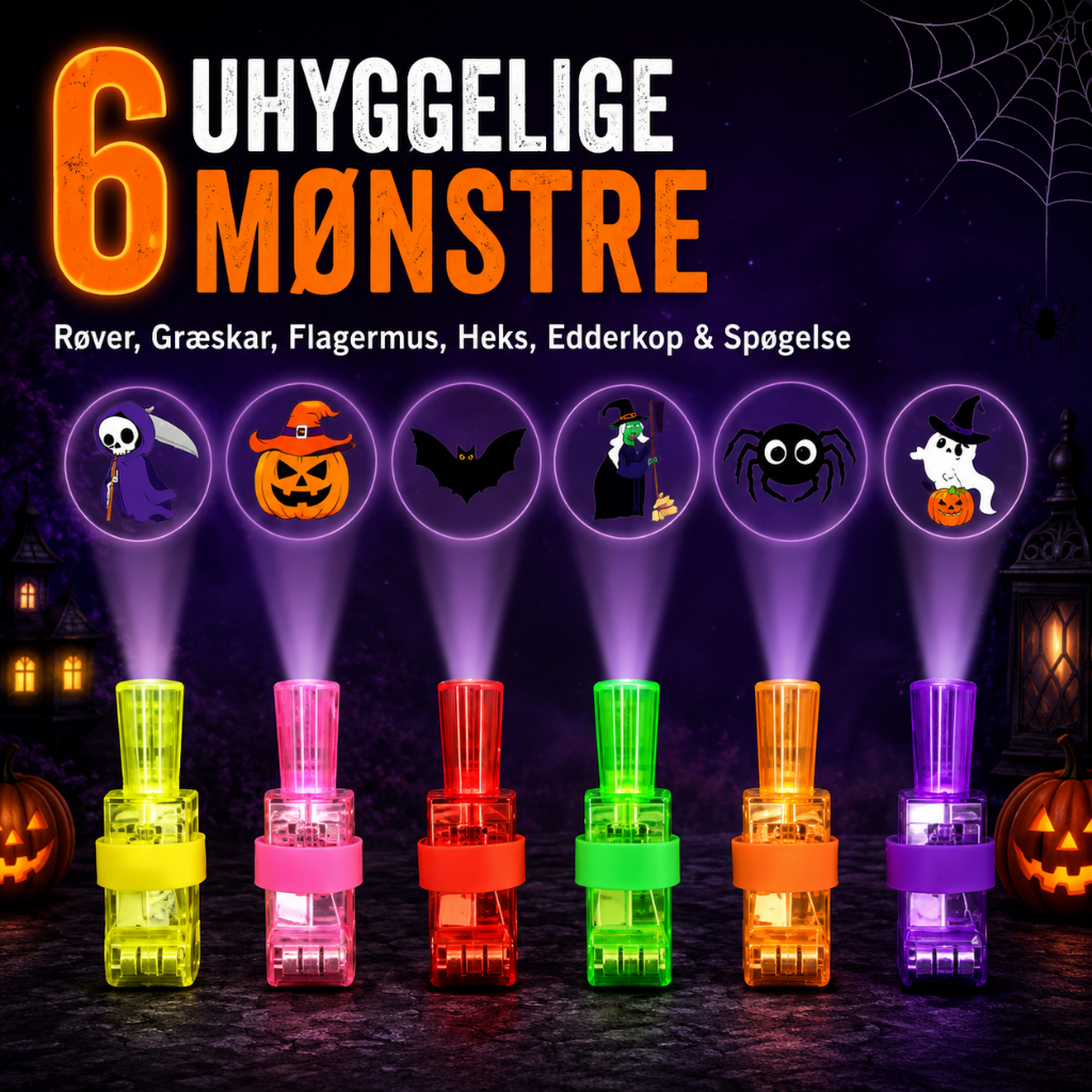 Halloween-mønstre til fingerprojektorer (4-pak)