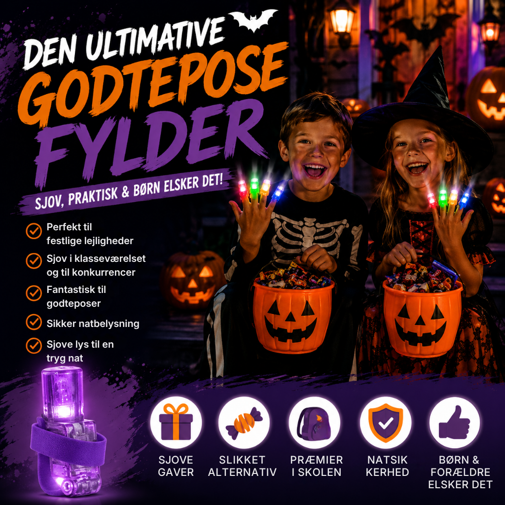 Halloween-mønstre til fingerprojektorer (4-pak)