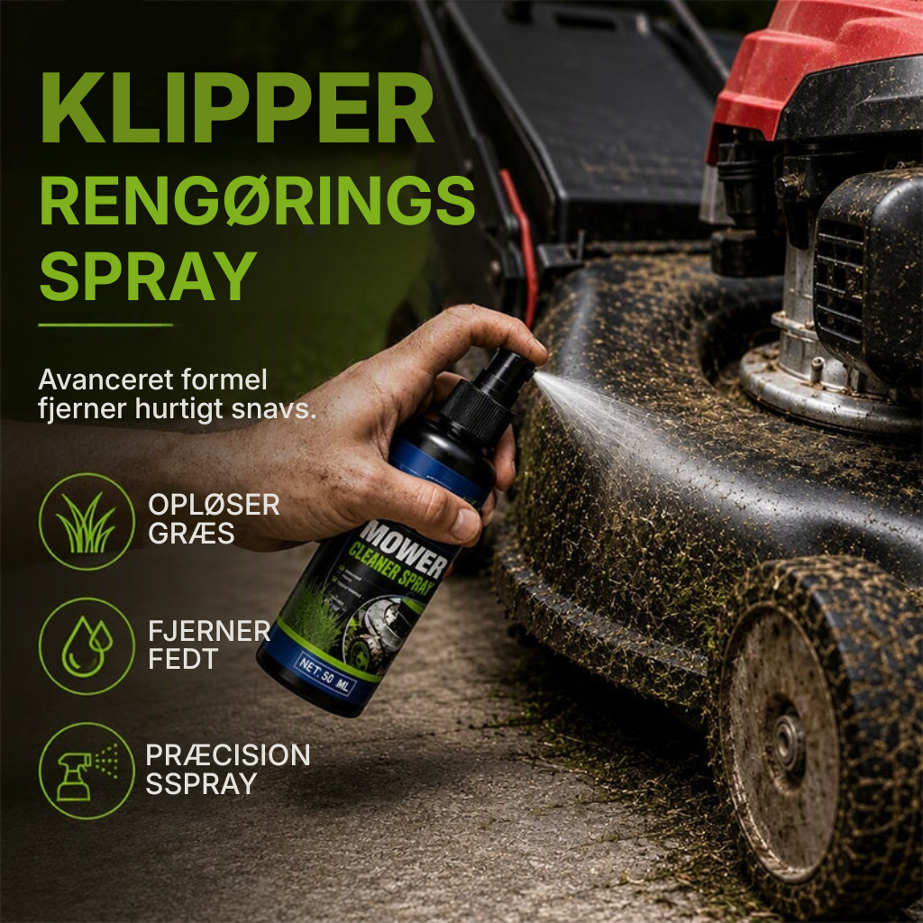 Effektiv rengørings- og affedtningsspray til plæneklippere