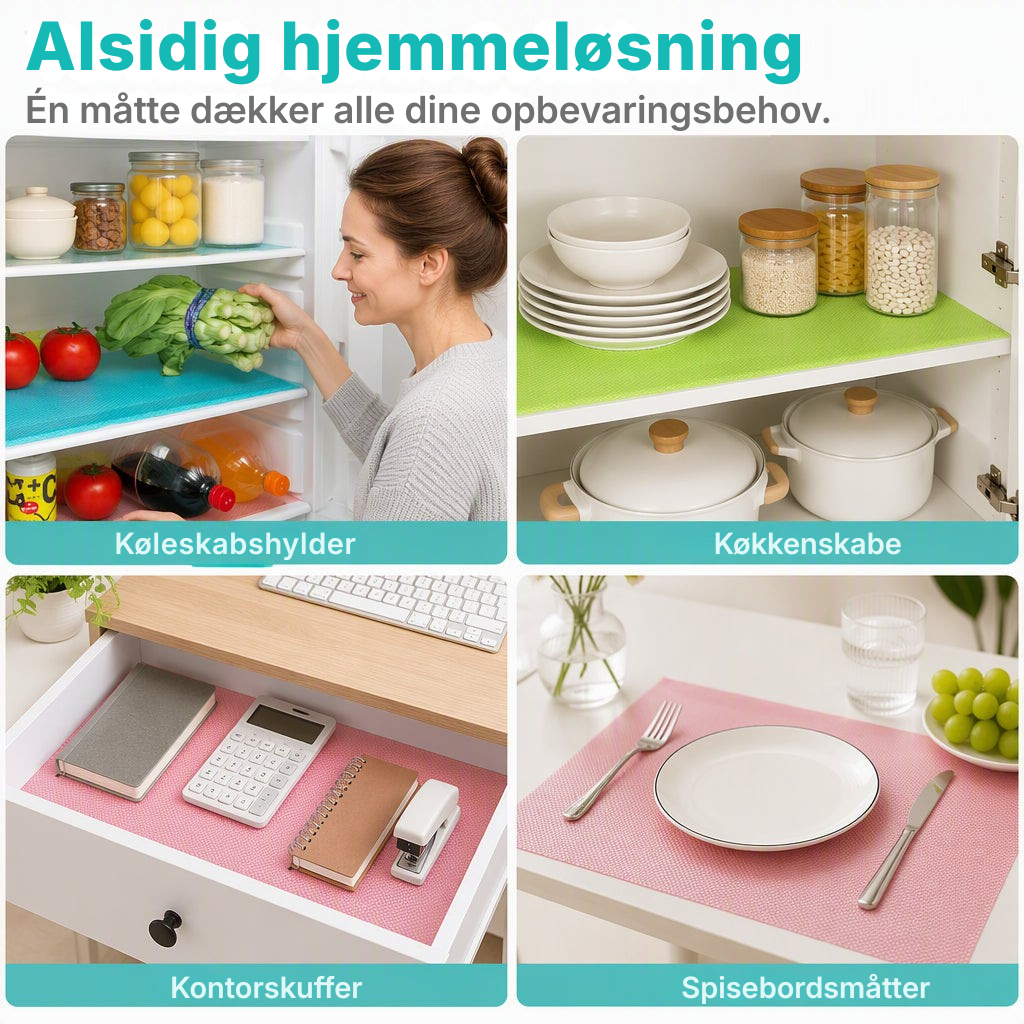 🧊 50 % RABAT! Hold dit køleskab rent i længere tid – vandtætte EVA-indsatser beskytter hylderne mod pletter og spild