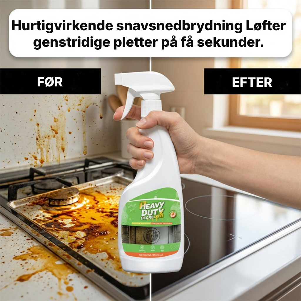 Kraftig affedtningsspray til køkkenet