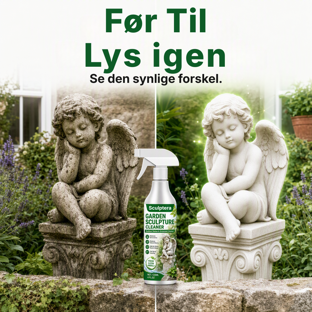 Sculptera™ Kraftig rengøringsspray til haveskulpturer – Fjerner snavs og giver et friskt udseende igen 🗿