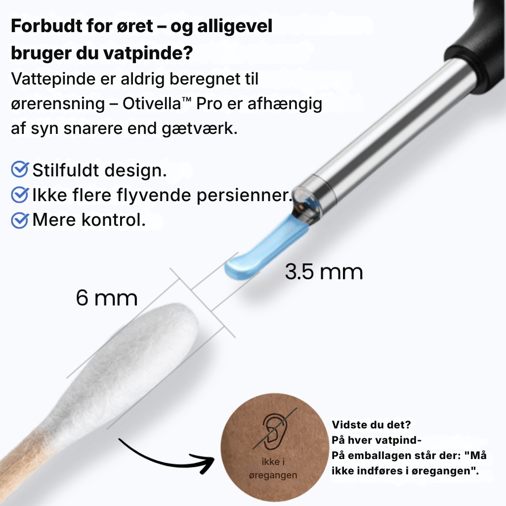 Otivella™ Pro | Den første visuelle ørerens med SmartSigt™-teknologi