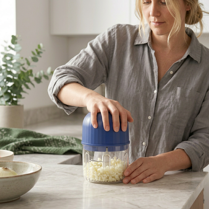 Chopello™ – PrepPod – Ledningsfri mini-hakker til hvidløg, løg og krydderurter på få sekunder
