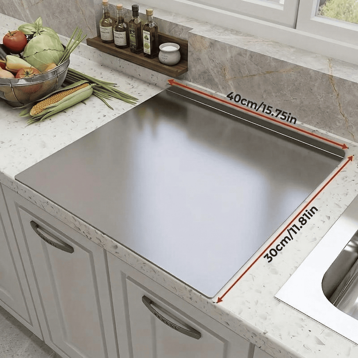 STALVIX™ – Multifunktionelt bord i rustfrit stål til madlavning og bagning