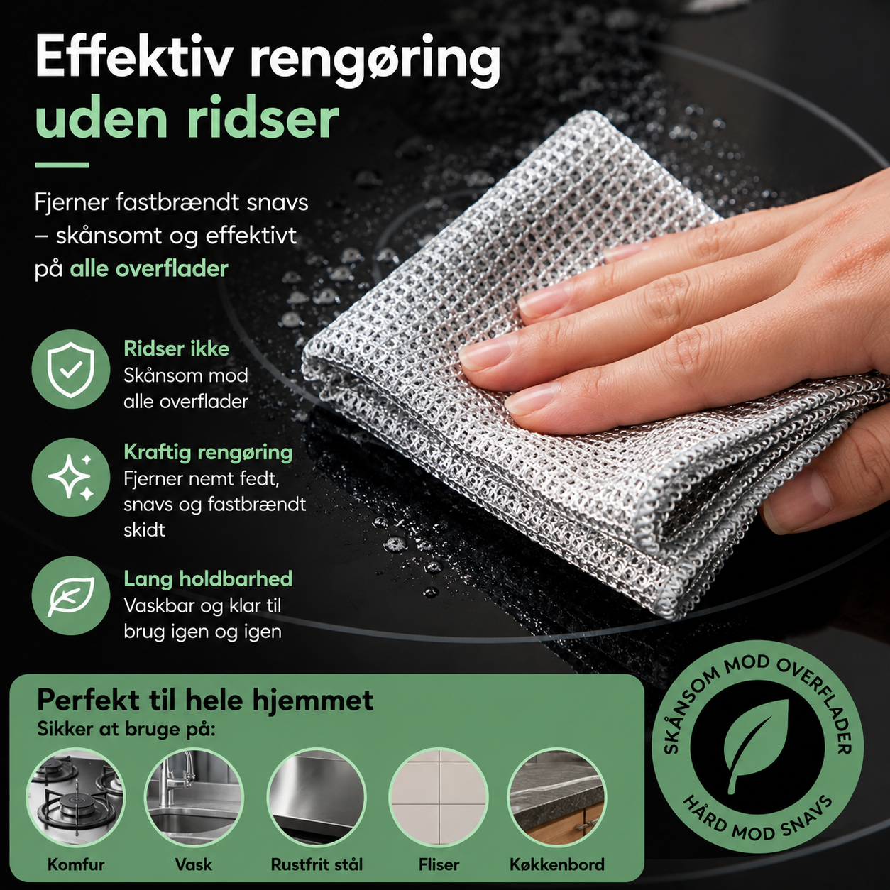ReneLet™ | Ridsefri Rengøringsklud til Nem og Effektiv Rengøring