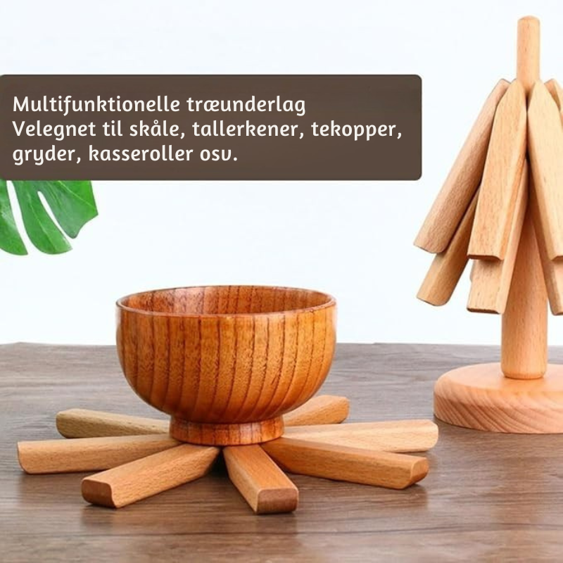 Trivetree™ – Træ Bordskånere & Varmeresistent Bordmåtte Sæt