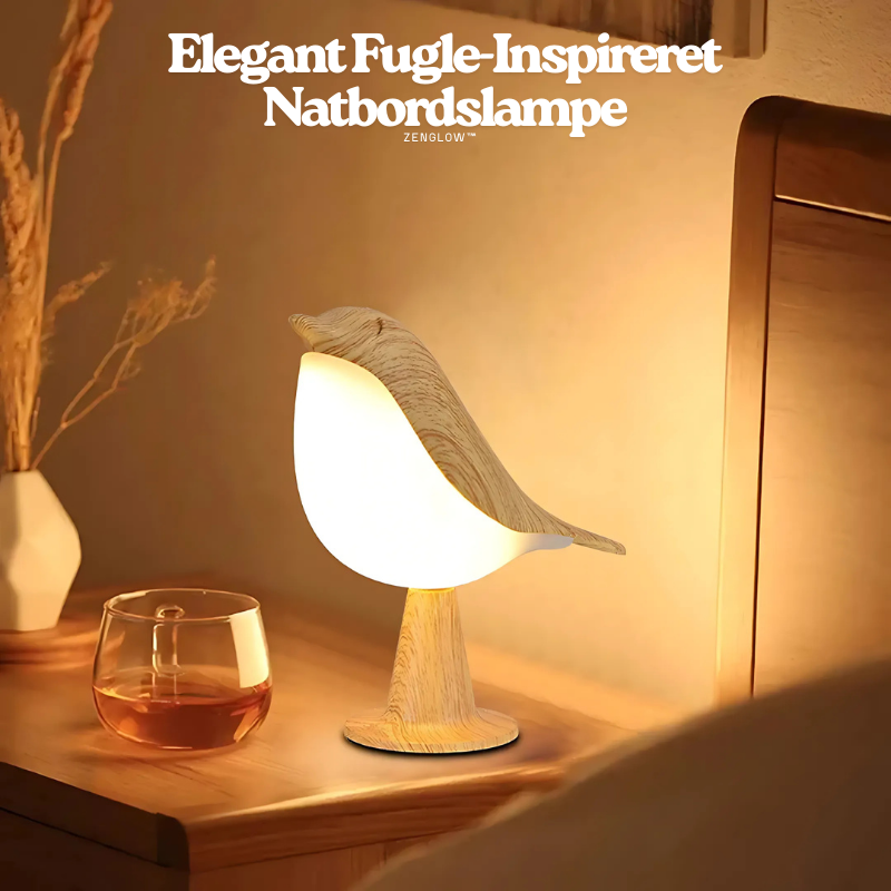 ZenGlow™ – Elegant Fugle-Inspireret Natbordslampe Lys