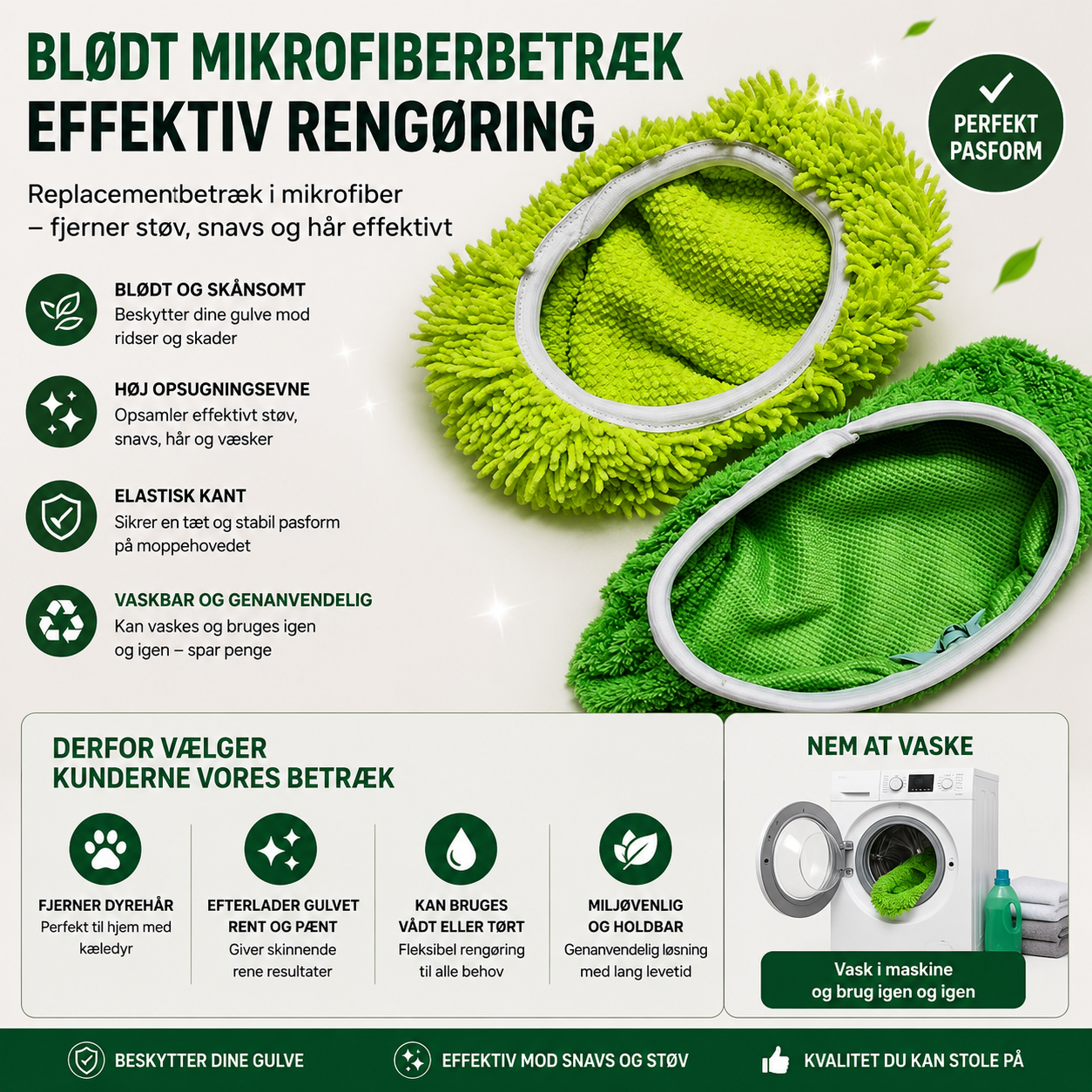 SwiftClean | Genanvendelig Mikrofiber Swiffer Støvklud