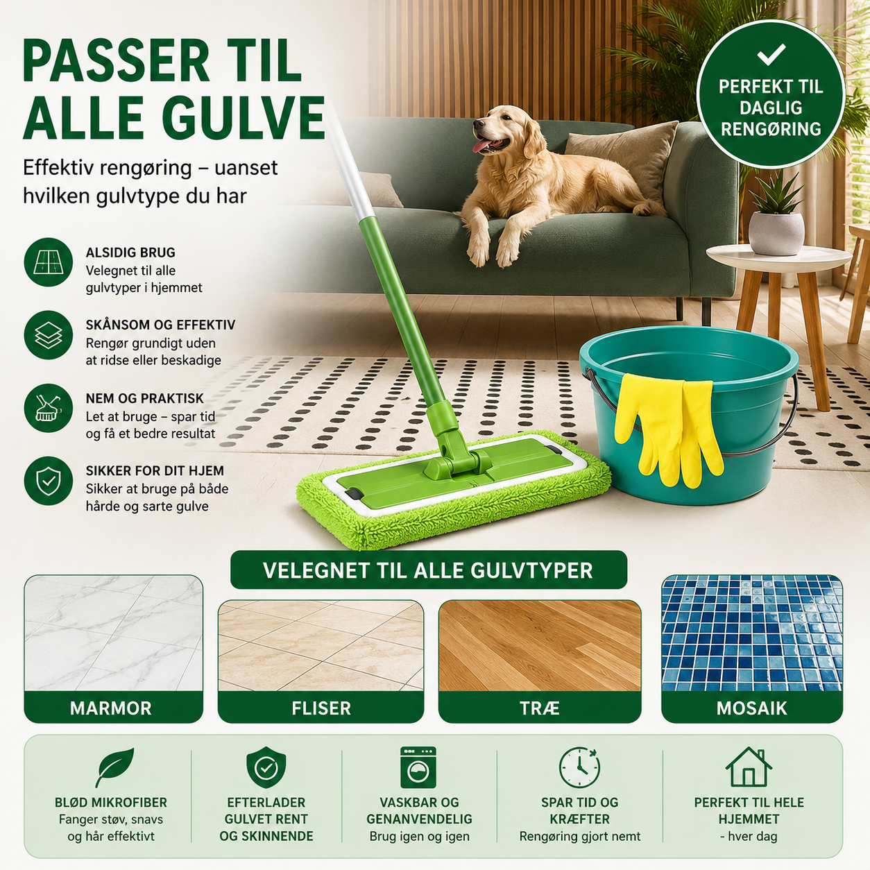 SwiftClean | Genanvendelig Mikrofiber Swiffer Støvklud