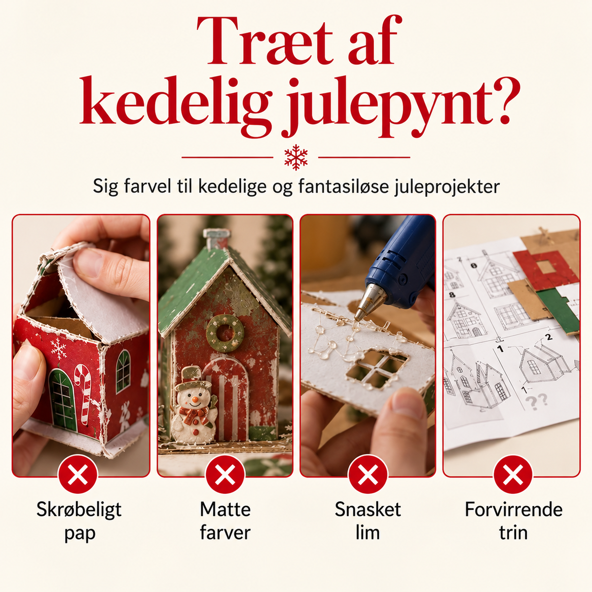 🎄3D-juleperlemaleri – gør-det-selv | Glitrende 3D-perler | Vælg selv dine 3 yndlingsdesign