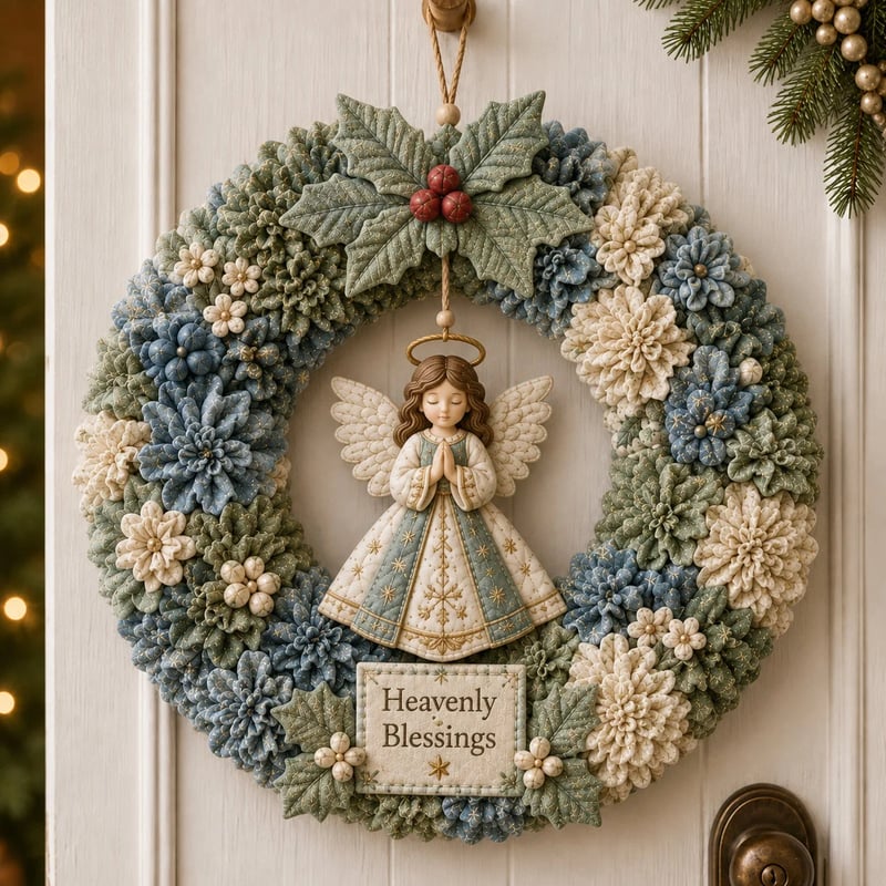 🎄 DIY-julekrans-håndværkssæt med 3D-tekstur | Afslappende og stemningsfuldt til døren